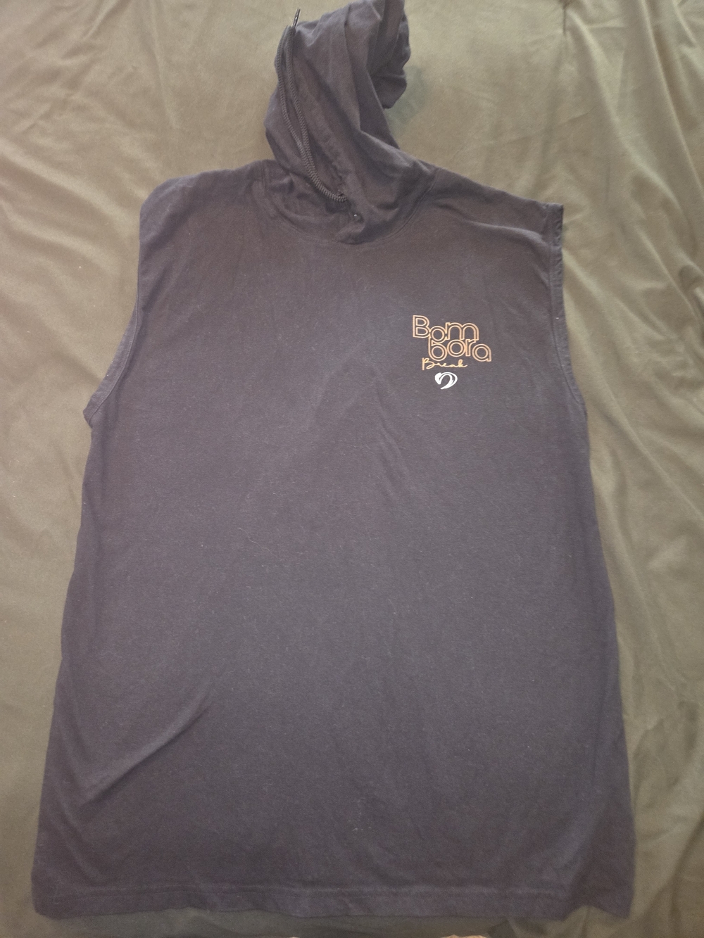 Bombora Break Sleeveless Men's Logo Hoodied Black Shirt Size Medium